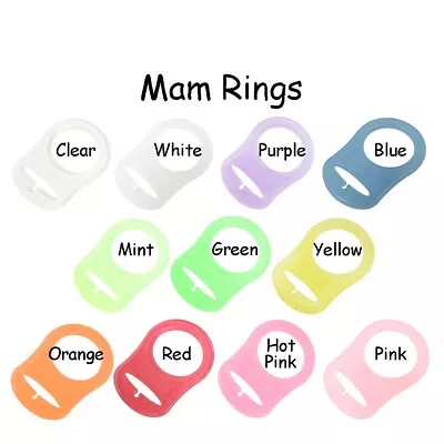 10 MAM Ring Button Style Dummy Pacifier Clip Adapter Transparent Silicone • $11.85