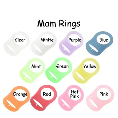 25 MAM Ring Button Style Dummy Pacifier Clip Adapter Transparent Silicone • $21.80
