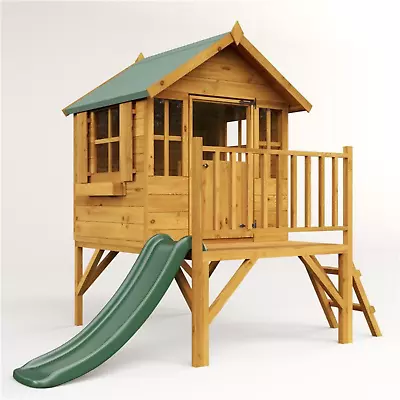 £497 • Buy Wooden Children Playhouse Tower With Platform Outdoor Wendyhouse Garden Play