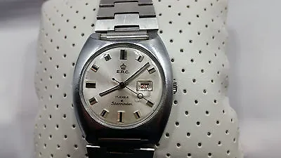 E.r.c Starmaster Watch Mens Big Date 17 Jewels Mechanical Germany  • $68