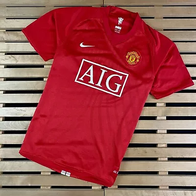 Mens Football Jersey T-Shirt Nike Manchester United Size L Red • $40