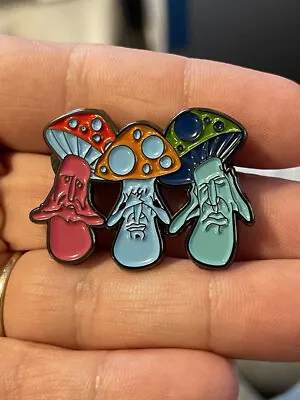 See No Evil Mushroom Lapel Pin. Hat Pin. High Quality! • $10.99