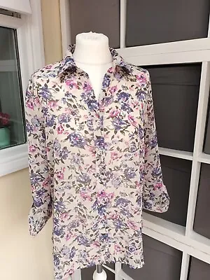 £5.99 • Buy BNWOT - Ladies Size 16 Spring Summer 3/4 Sleeved Button Up Top / Blouse