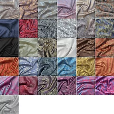 Paisley Jacquard Poly Viscose Woven Upholstery Dress Suit Lining Draping Fabric • £3.95