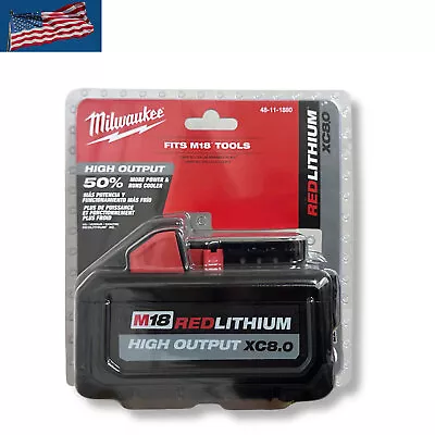 1PCS Milwaukee M18 48-11-1880 8.0 AH Battery 18V XC High Output NEW • $77.26