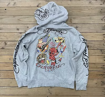 Ed Hardy Jacket Hoodie Size L Mens Embroidered California • $30