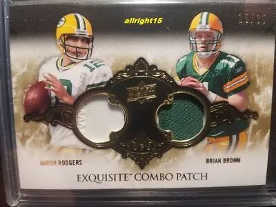 AARON RODGERS BRIAN BROHM 2008 UD Exquisite Combo Patch Gold Foil /35 Green Bay • $125