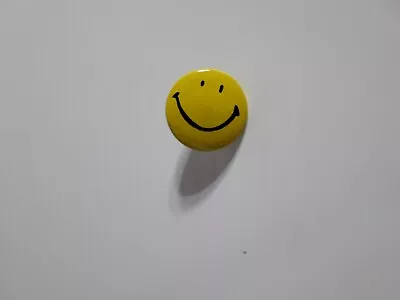 Vintage Pinback Smiley Face Button ORIGINAL 1960s Yellow Hippy  Jacket Pin Cool • $7