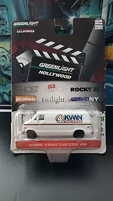 Greenlight Green Machine Anchorman Channel 4 Team Dodge Van White - 1/64 • $24.99