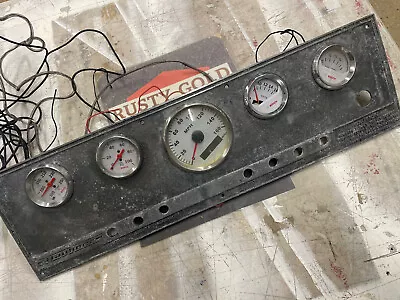 1960's Bayliner Cast Aluminum Dash Panel With 5 Complete Bosch Guages • $80