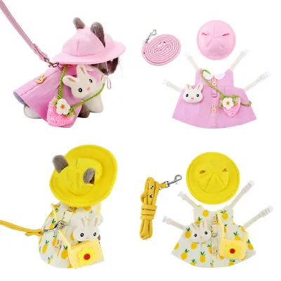 £9.99 • Buy Small Animal Harness Leads Clothes Set Rabbit Vest Leather Rope Leash With Hat