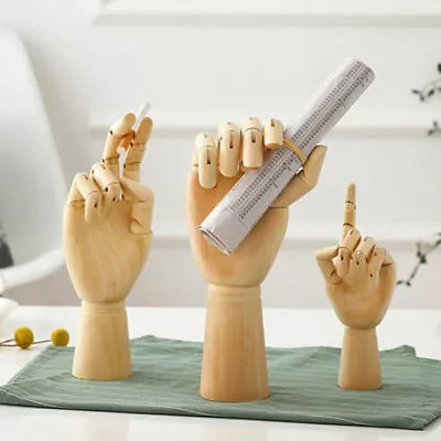 10 Inch Wooden Hand Drawing Mannequin Hand Movable Limbs Human Artist Model • £9.49