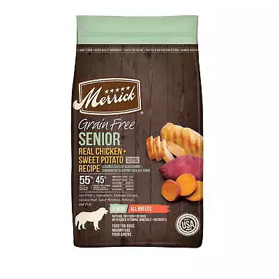 Merrick Senior Real Chicken&Sweet Potato Gravy Dry Dog Food Grain Free 22 Lb Bag • $68.61