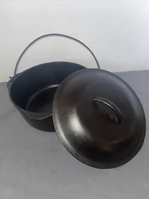 Vintage Lodge Cast Iron #8 5 Quart #8 Dutch Oven W/Lid 10 1/4” RESTORED SEASONED • $79.99