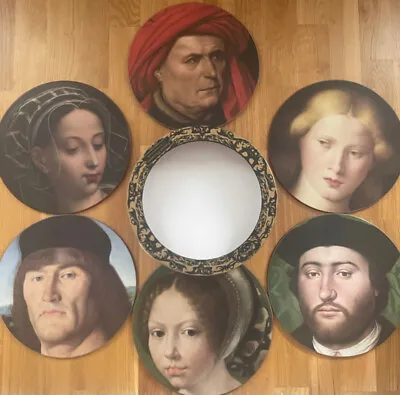 NATIONAL GALLERY Renaissance Art Painting Set 6 Rare Portrait Coasters Placemats • £30