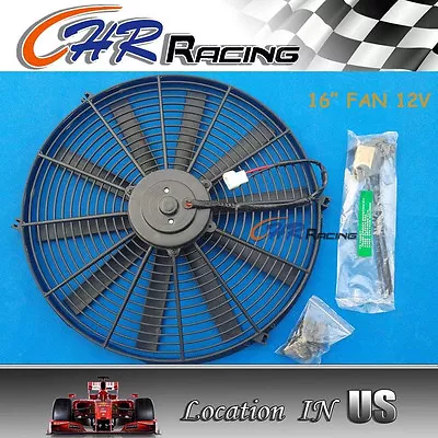 16  12V Slim Radiator Cooling Thermo Fan&Mounting Kit universal Electric Fan • $48