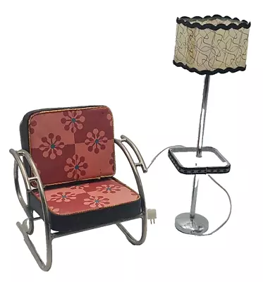 American Girl Dollhouse Miniature  Modern Metal Sofa Chair Mini Loft Illuma Lamp • $44.95