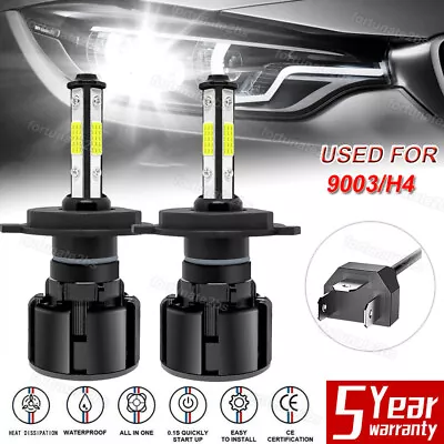 4SIDE H4 LED Headlight Kit Light Bulb High Low Beam 6000K HB2 9003 260W 390000LM • $10.98