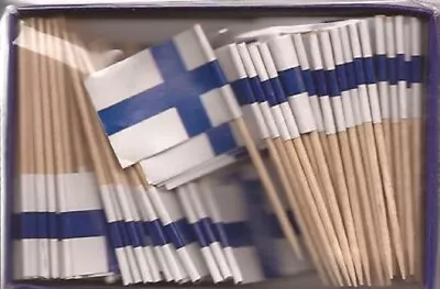 One Box Of 100 Finland Toothpick Flags 100 Small Mini Cupcake Flags • $5.95