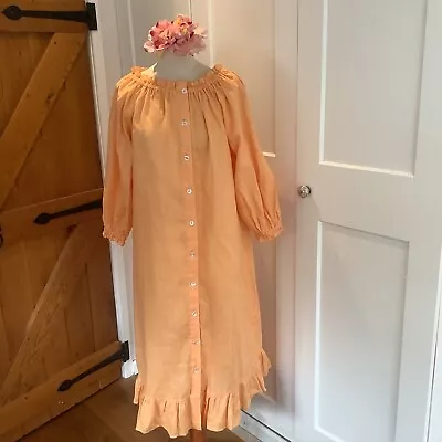 Sleeper Designer Dress Liberty Of London Linen Dress Brand New Orange 12-16 • £60