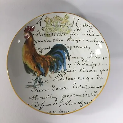 $75.57 • Buy Williams Sonoma Rooster Script Bowl Pasta Salad Serving Earthenware Italy 14 