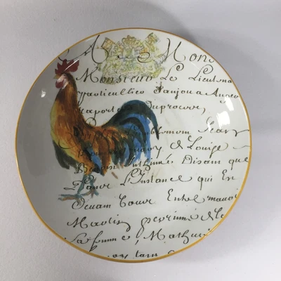 $75.57 • Buy Williams Sonoma Rooster Script Bowl Pasta Salad Serving Earthenware Italy 14 