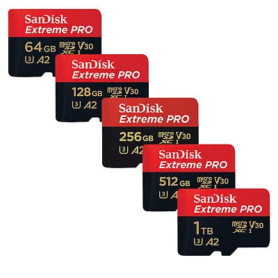 SanDisk 64GB 128GB 256GB 512GB 1TB 32GB  Extreme PRO MicroSDXC Momory Card A2 • $18.95