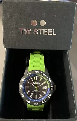 Seiko Yamaha Steel Racing Wristwatch TW Steel Silicon Belt Neon Green. Excellent • $107