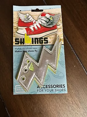New On Card Shwings Shoe Accessory Silver Sparkle Wings • $10
