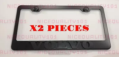 2x 3D Volvo Stainless Steel Metal Black License Plate Frame Holder • $42.99