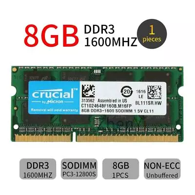 8GB Module (1X8GB) Ram Memory For Apple Macbook Pro  Core I5  2.5 13  Mid-2012 • $13.99