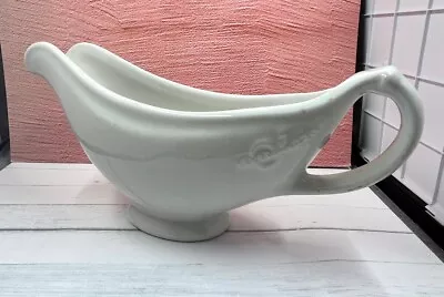 Large Vintage White Ironstone Gravy Boat C-12 Made In USA 9.5  L X3  T~ Heavy • $10