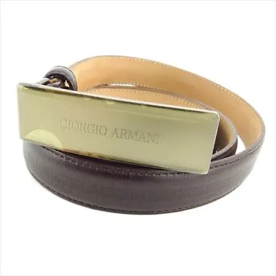 £137.36 • Buy Giorgio Armani Belt Brown Leather Woman Authentic Used E1288