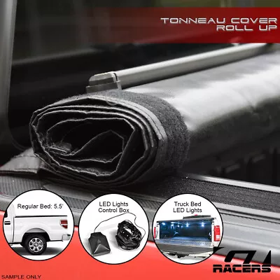For 2004-2014 F150 5.5 Ft Bed Lo Pro Roll Up Lock Tonneau Cover W/Velcro V2+LED • $207