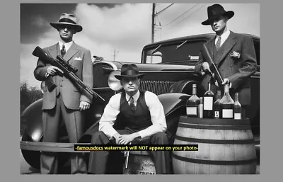 Prohibition Bootlegger PHOTO Gangsters Whiskey Art Print Speakeasy Decor 5x7 • $5.88