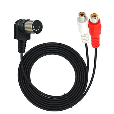 Angle MIDI DIN 5P 5PIN Male To 2RCA Phono Female Socket Jack Audio Cable Adapter • $5.59