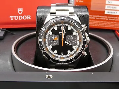 Tudor Heritage Chronograph Auto 42mm Steel Men's Bracelet Watch Date 70330N B&P • $2995