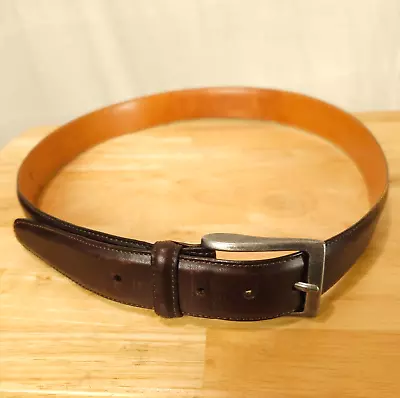 Martin Dingman Dark Brown Saddle Leather 1.25 In Dress Belt Size 36 Made In USA • $24.90