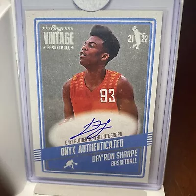 $9.88 • Buy V40 2021-22 Onyx Authenticated Vintage Day'Ron Sharpe On Card Auto Nets #VADS