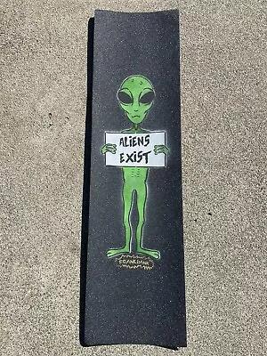 Mob Skateboard Graphic Grip Tape Aliens Exist UFO Hand Painted Art • $24.99