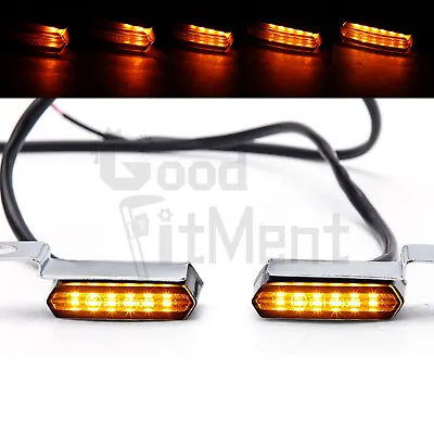 2X Motorcycle Mini LED Turn Signal Indicator Amber Blinker Light Lamp For Harley • $14.27