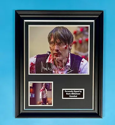 Mads Mikkelsen Signed Photo Framed & COA Autograph Hannibal Lecter Movie Poster • $292.46
