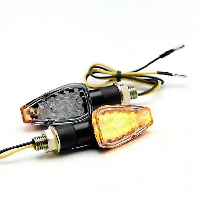 LED Motorcycle Turn Signals Indicator Blinker Lights Amber For Suzuki DRZ400SM Q • $10.99