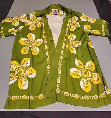 Mambo Loud Shirt Size M Frangipani Jim Mitchell Reg Mombassa Green / Yellow • $149.99