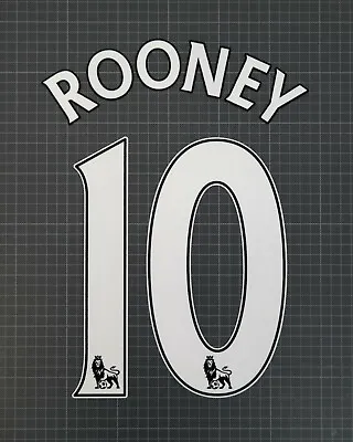£10.20 • Buy ROONEY #10 2007-2013 Player Size Premier League White Nameset Lextra