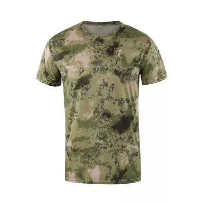 Mens Combat Shirt Tactical T-shirt Army Military Quick Drying Casual Hiking Camo • $13.99