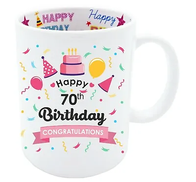 70th Birthday Gift Coffee Mug Present Idea For Her Woman Novelty Funny Keepsake • £9.95