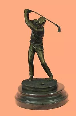 Signed; Milo REAL BRONZE SCULPTURE GOLF GOLFER STATUE FIGURINE FIGURE DECORATIVE • $99.50