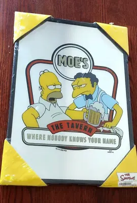 VTG The Simpsons Moe's Tavern  Where Nobody Knows Your Name  Beer Mirrored Sign • $71.99