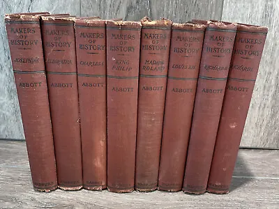 Antique Makers Of History By Jacob Abbott Lot Of 8 1901 Richard Cleopatra • $114.95